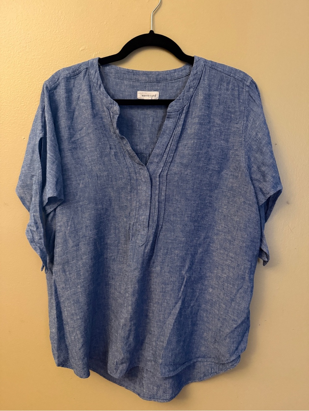 Westbound Chambray Blue Split-Neck Tunic